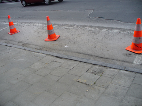 Schaerbeek cônes en rue